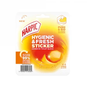 Harpic Hygiene & Fresh Toilet Block Stickers Citrus 12Grm Made in EU