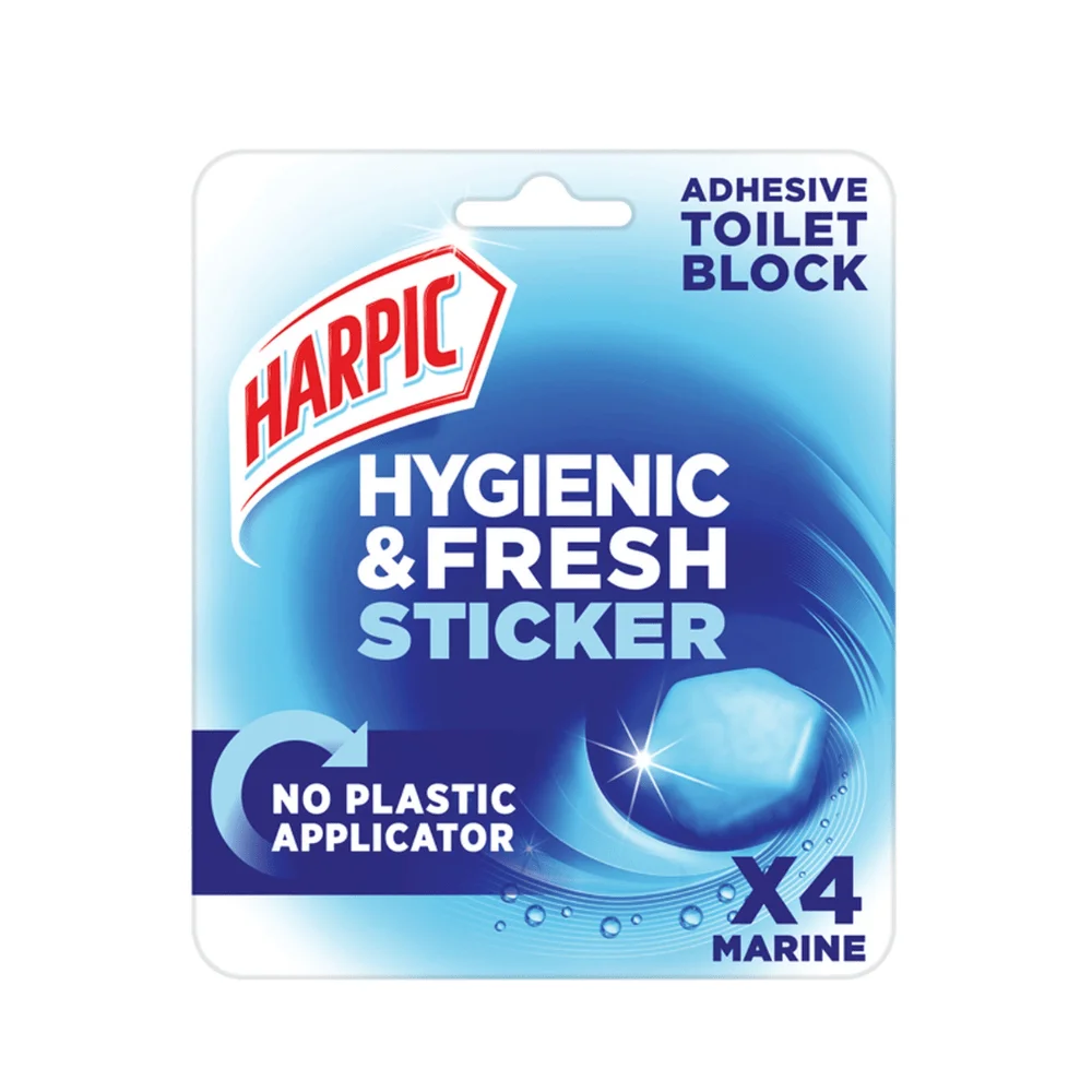 Harpic Hygiene & Fresh Toilet Block Stickers Marine 12Grm Made in EU