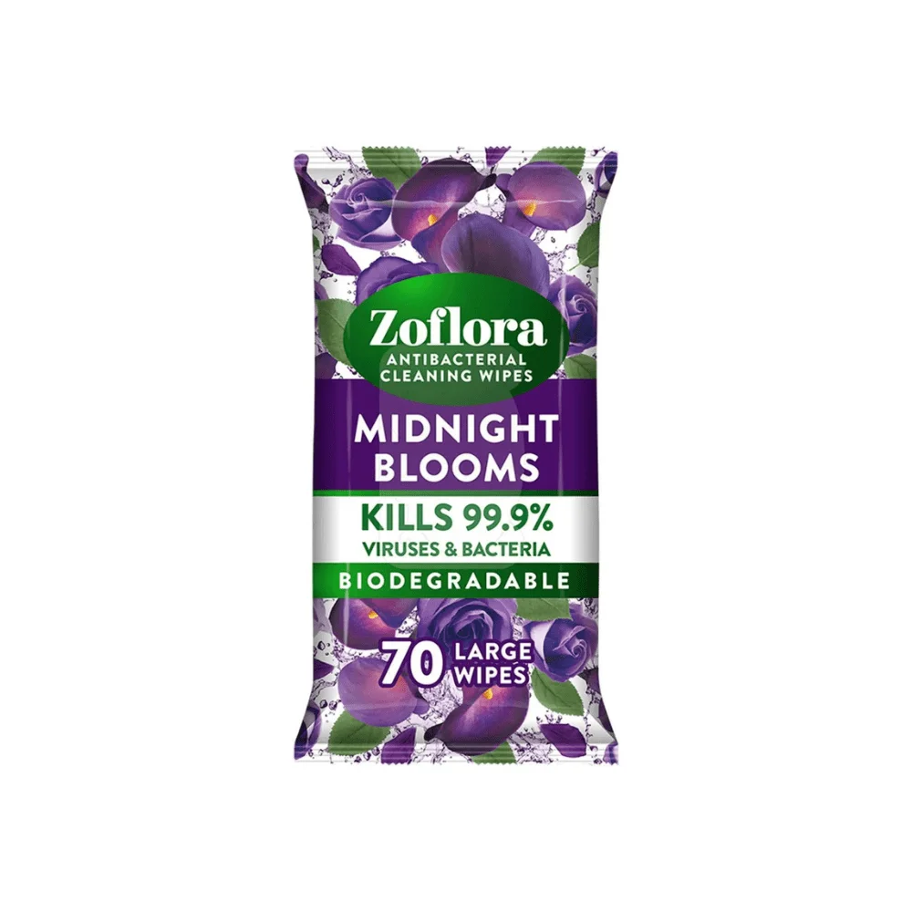 Zoflora Antibacterial Cleaning Wipes Midnight Bloom 70's