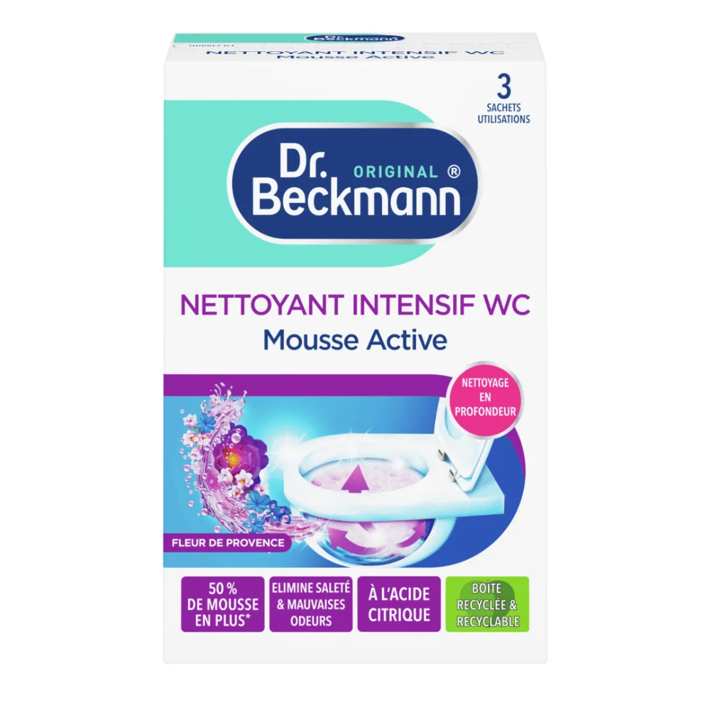 Dr. Beckmann Cleaning Foam Provence Flower Intensive Toilet Descaler 100Grm 3's Made in France