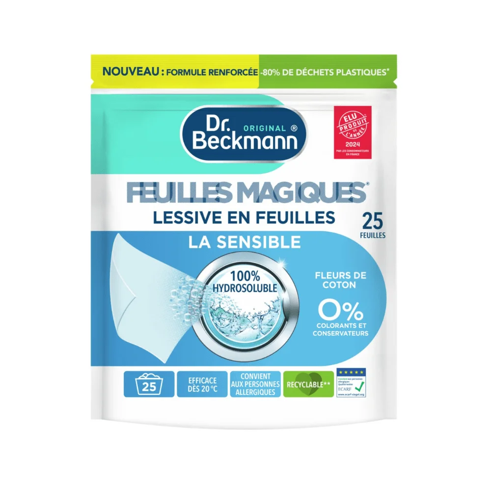 Dr. Beckmann Sensitive & Laundry Magic Sheets Liquid Detergent 25's Made in France