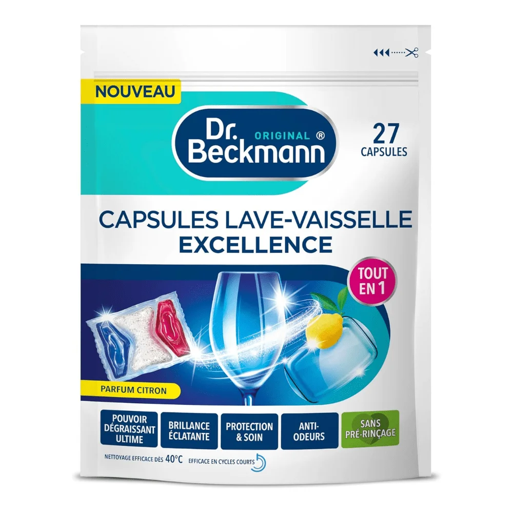Dr. Beckmann EXCELLENCE Dishwasher Capsules 27's Made in France