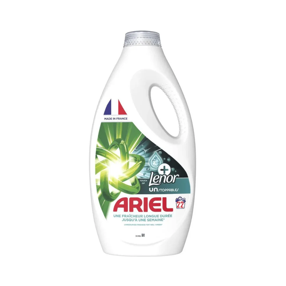 Ariel Liquid Detergent Unstoppables 990ML Made in France