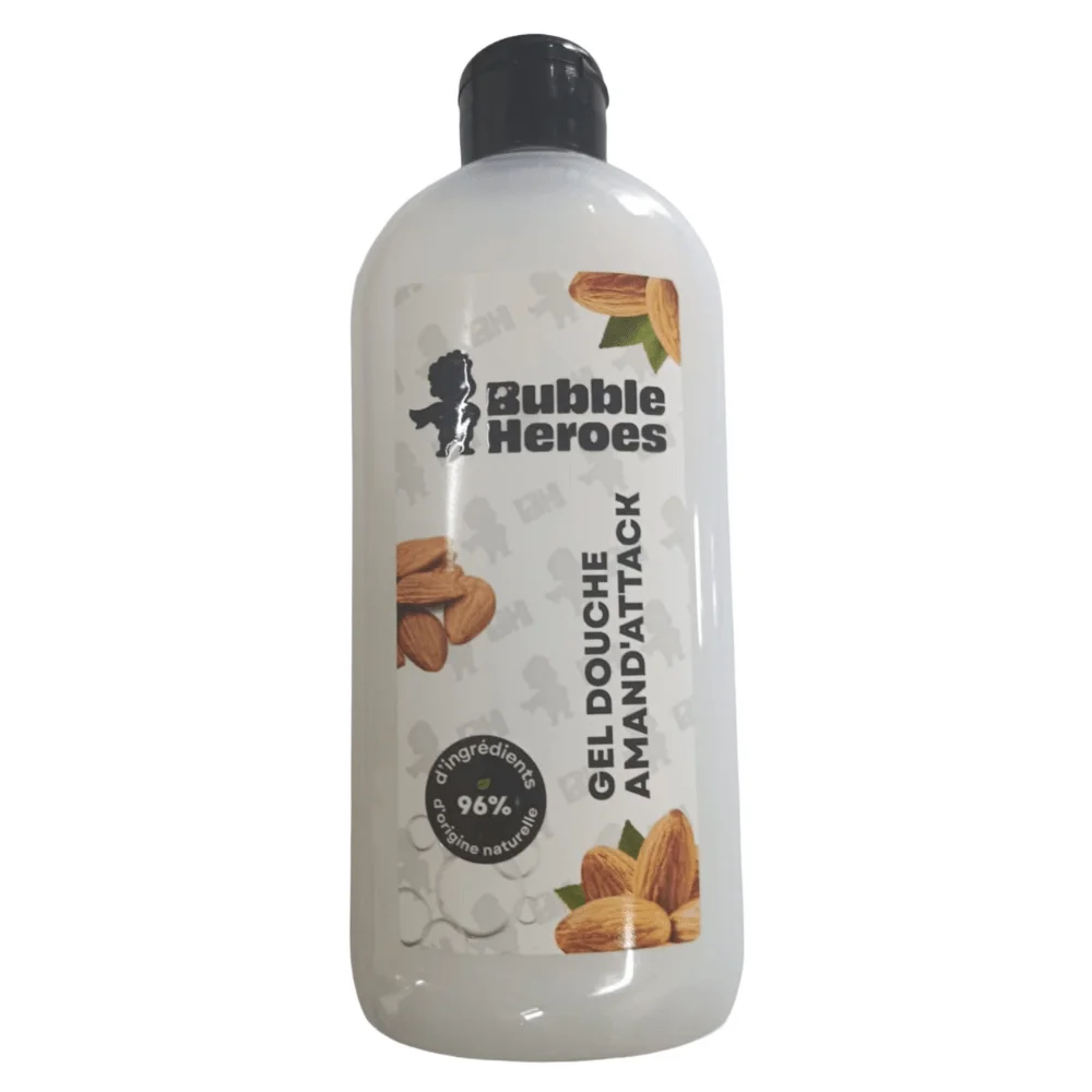 Bubble Heroes Almond Attack Shower Gel 400ML Made in France