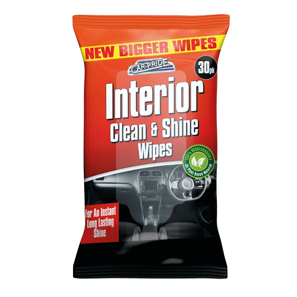 Car Pride Interior Dash Biodegradable Wipes 30's