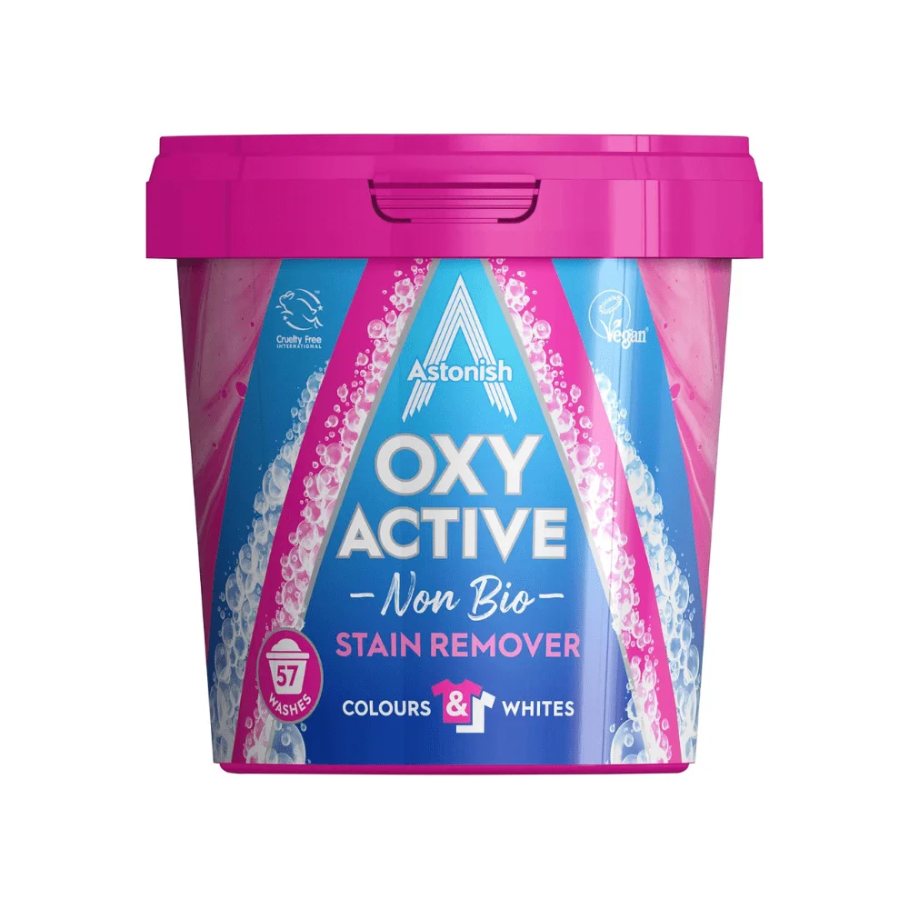 Astonish Oxy Active Non Bio Stain Remover Laundry Care 1.25KG Made in UK