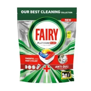 Fairy Platinum Plus All-in-One Lemon Dishwasher Tablets 40 Tabs Made in Belgium