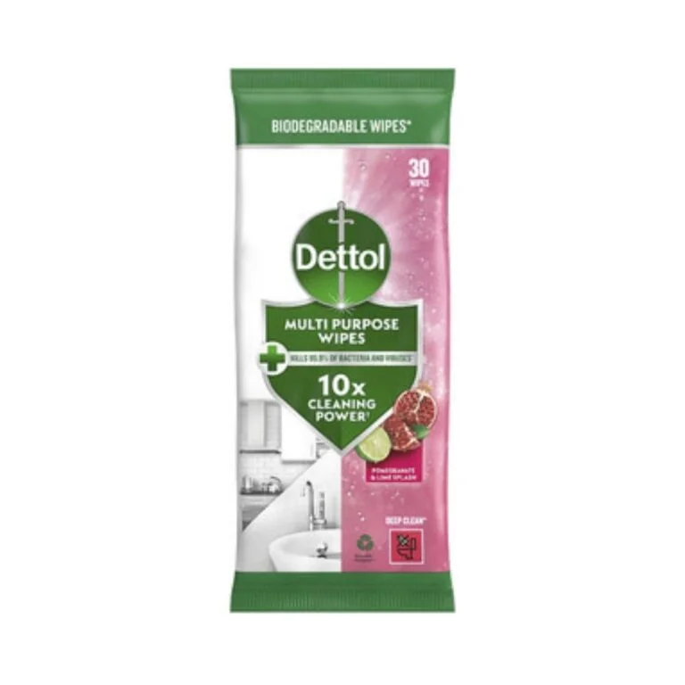 Dettol Multipurpose Wipes Pomegranate 30'S Made in UK