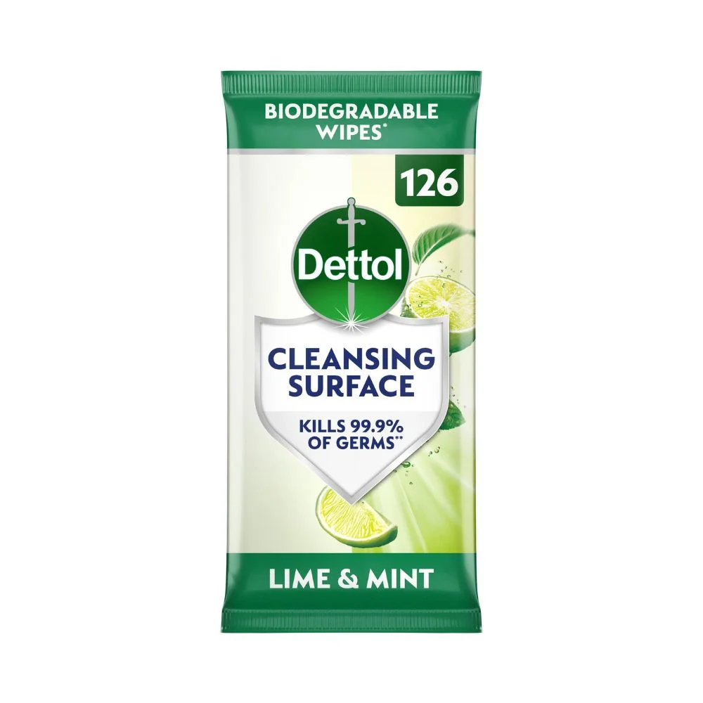 11355 - PII Group Dettol Surface Wipes Lime & Mint 126'S Made in Polland