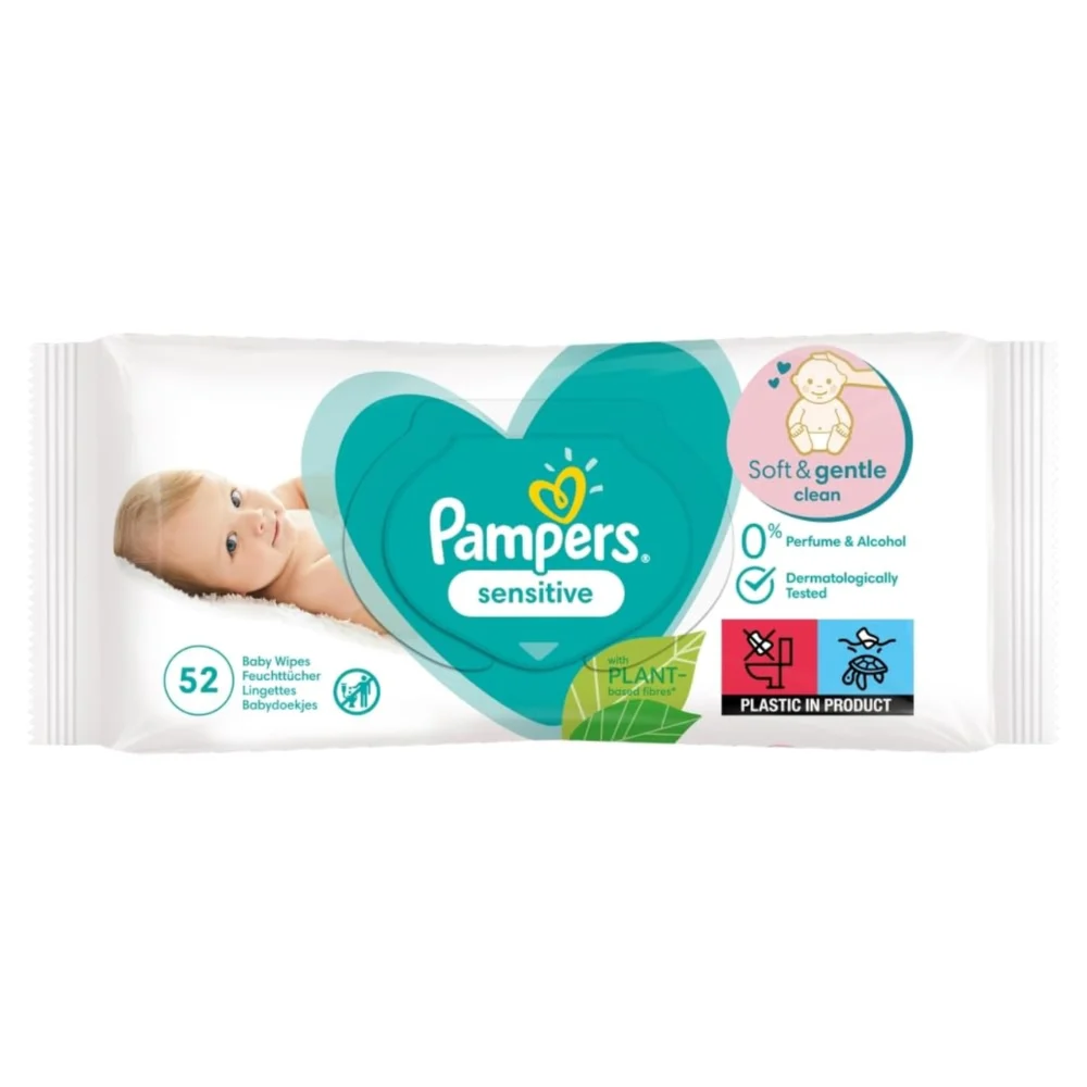 Pampers Baby Sensitive Wipes 52's