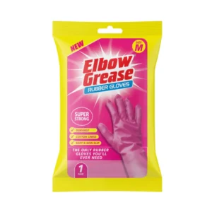 Elbow Grease Pink Super Strong Rubber Gloves M