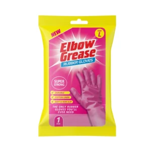 Elbow Grease Pink Super Strong Rubber Gloves L