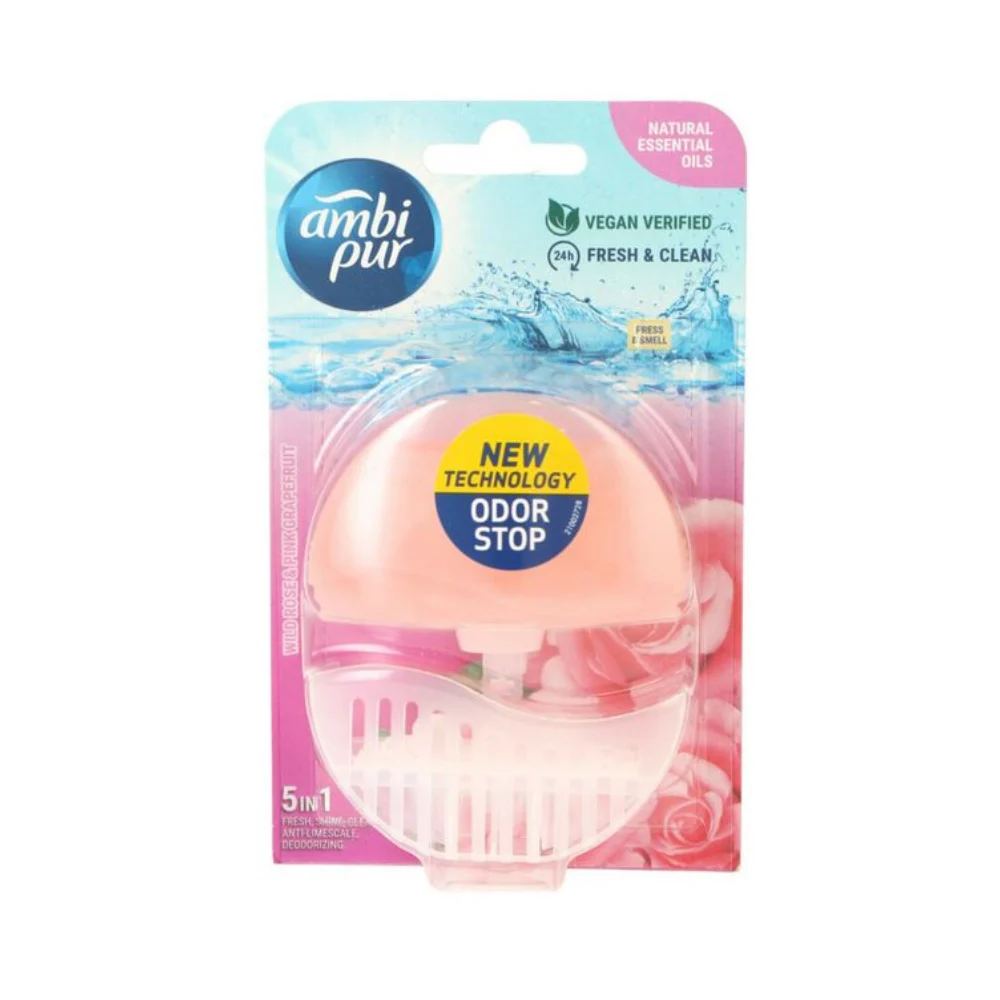 Ambi Pur 5 in 1 Wild Rose & Pink Grapefruit Odor Stop 55ML Made in Spain
