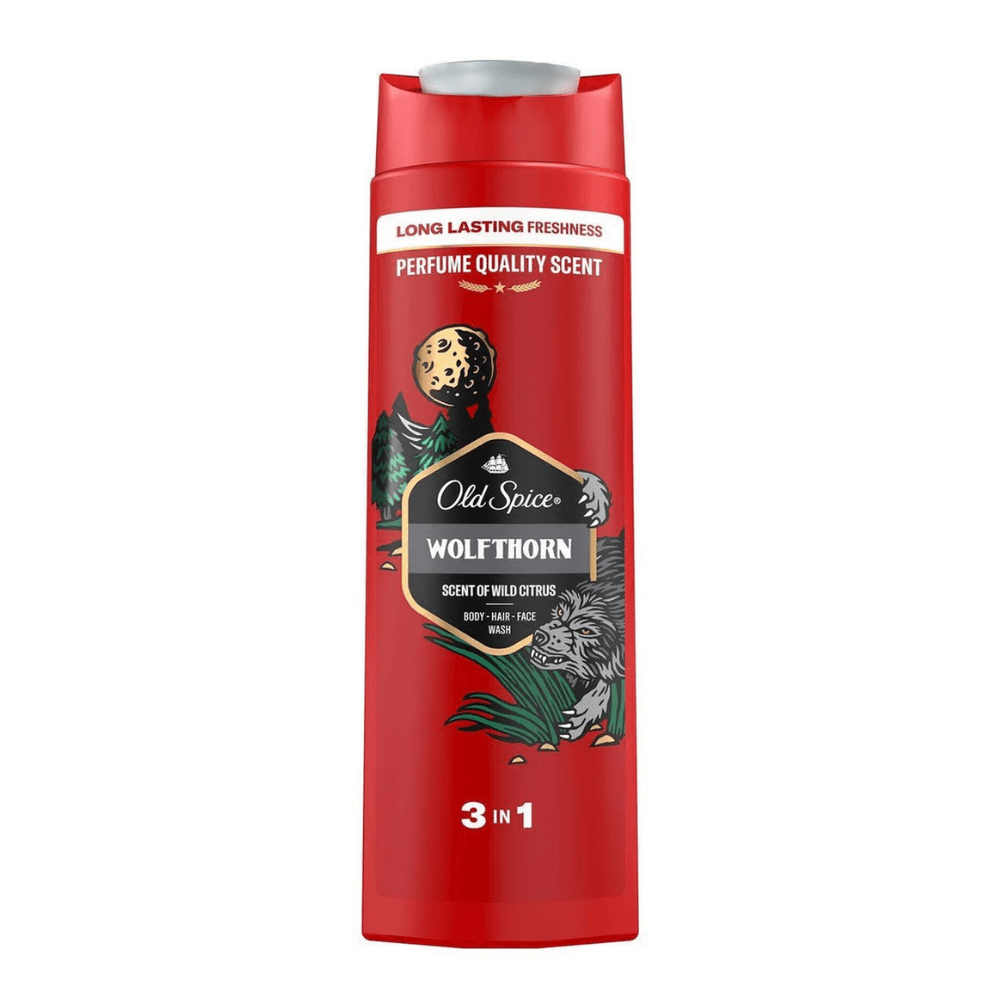 Old Spice Shampoo Face & Shower Gel Wolf Thorn 3in1 250ML For Men. Made in Germany