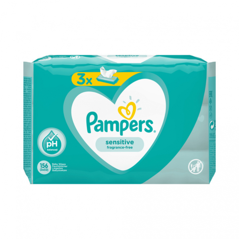 Pampers Baby Wipes Sensitive 156's