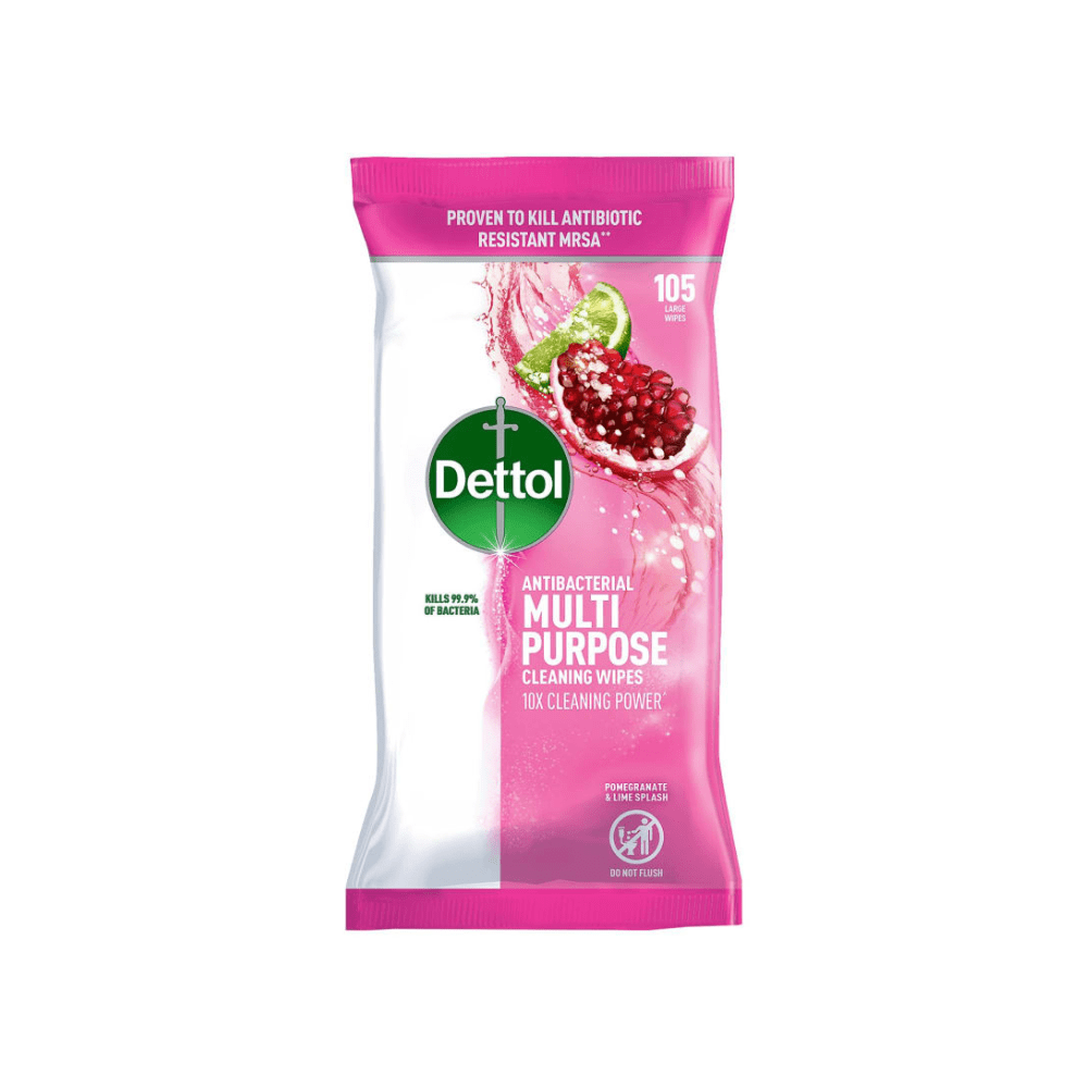 Dettol Antibacterial Multipurpose Cleaning Wipes Pomegranate & Lime 105's