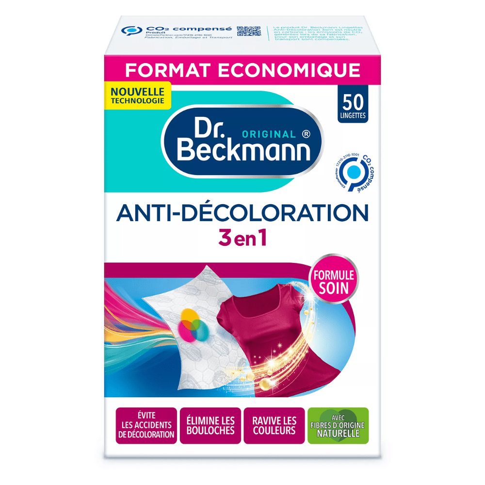 Dr. Beckmann Colour Run Remover 3 in 1 50's Wipes Made in France