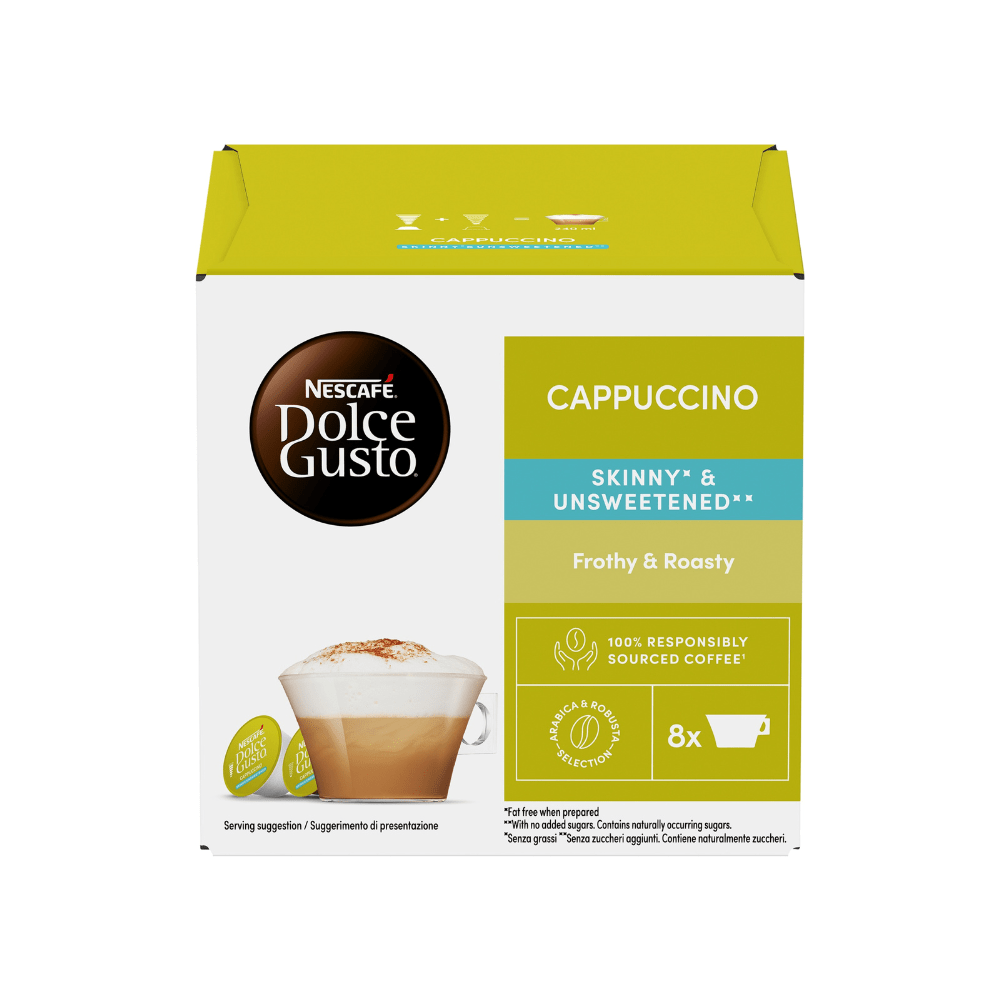 Nescafe Dolce Gusto Coffee Pods Cappuccino Skinny 16 Caps Made in UK