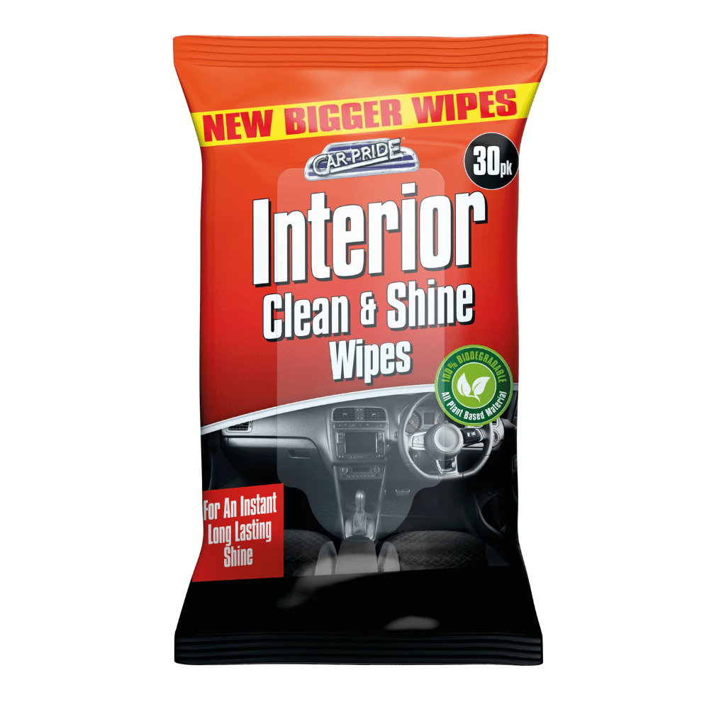Car Pride Interior Dash Biodegradable Wipes 30's