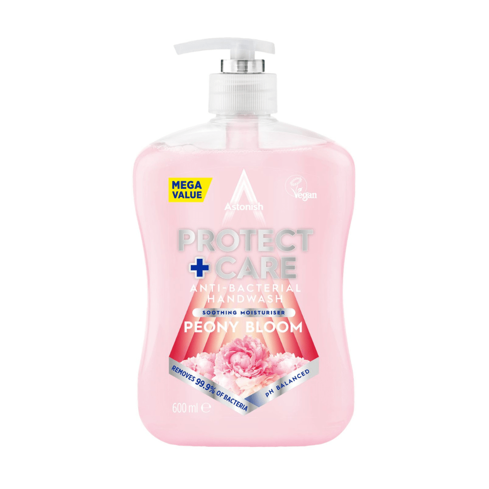 Astonish Peony Bloom Handwash Protect & Care Antibacterial 600ML Made in UK