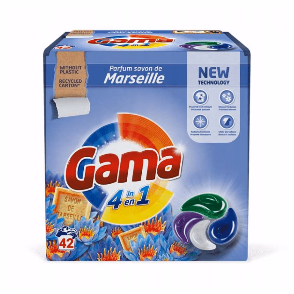 Gama Detergent Marseille 42 Pods Made in Spain