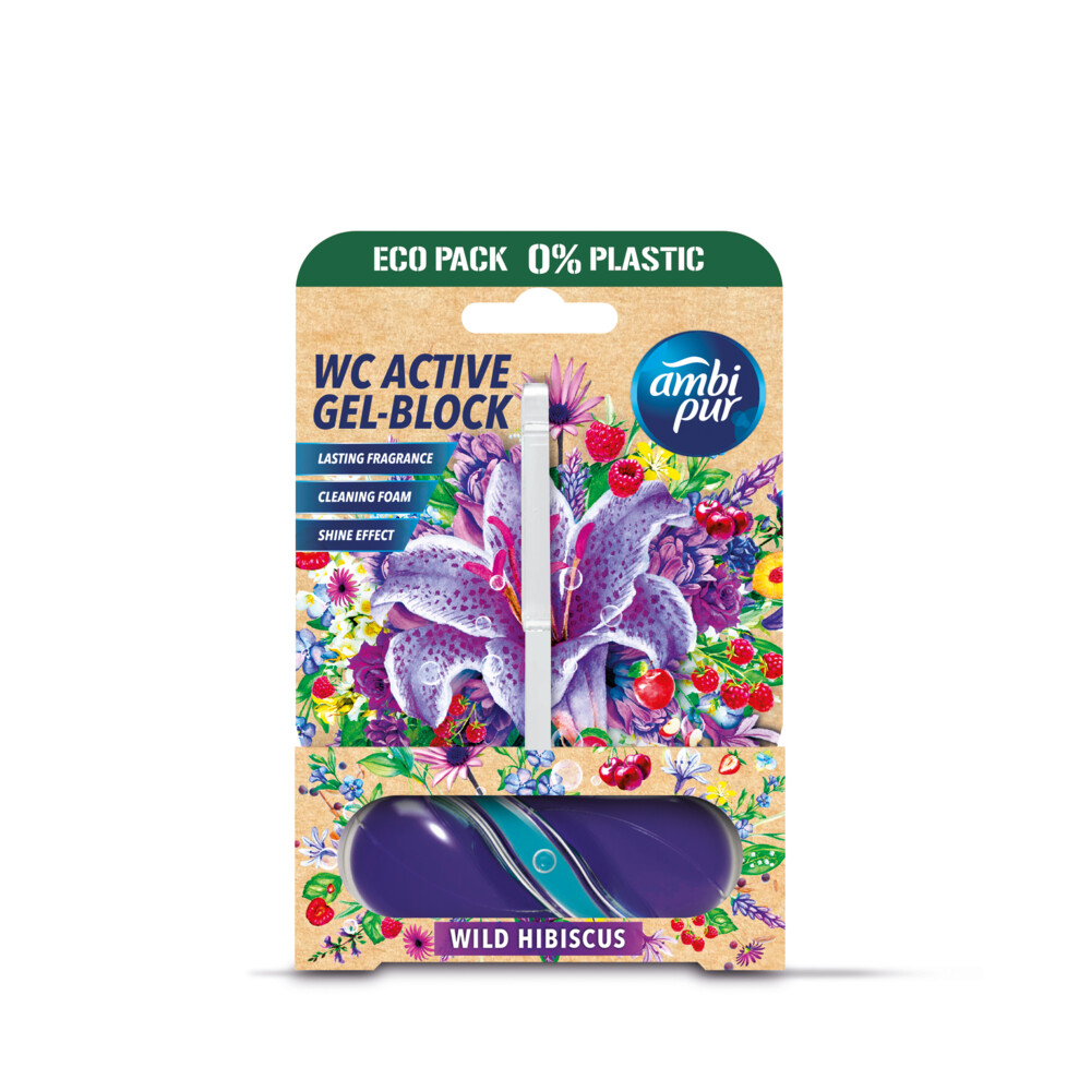 Ambi Pure Wild Hibiscus WC Active Gel-Block 45G Made in Spain
